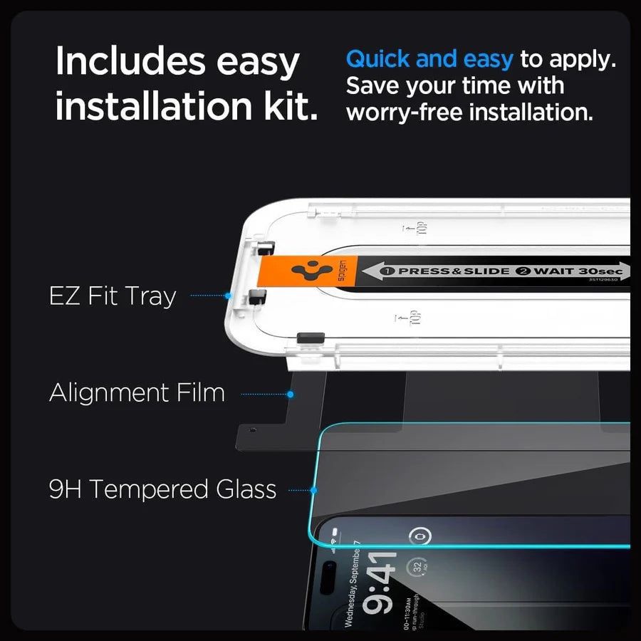 Spigen's GLAStR EZ Fit Screen Protector with Kit Borderless High Quality
