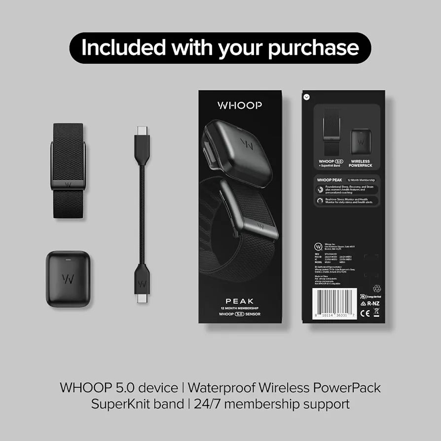 Whoop Peak 5.0 12 Month Membership Health & fitness Band