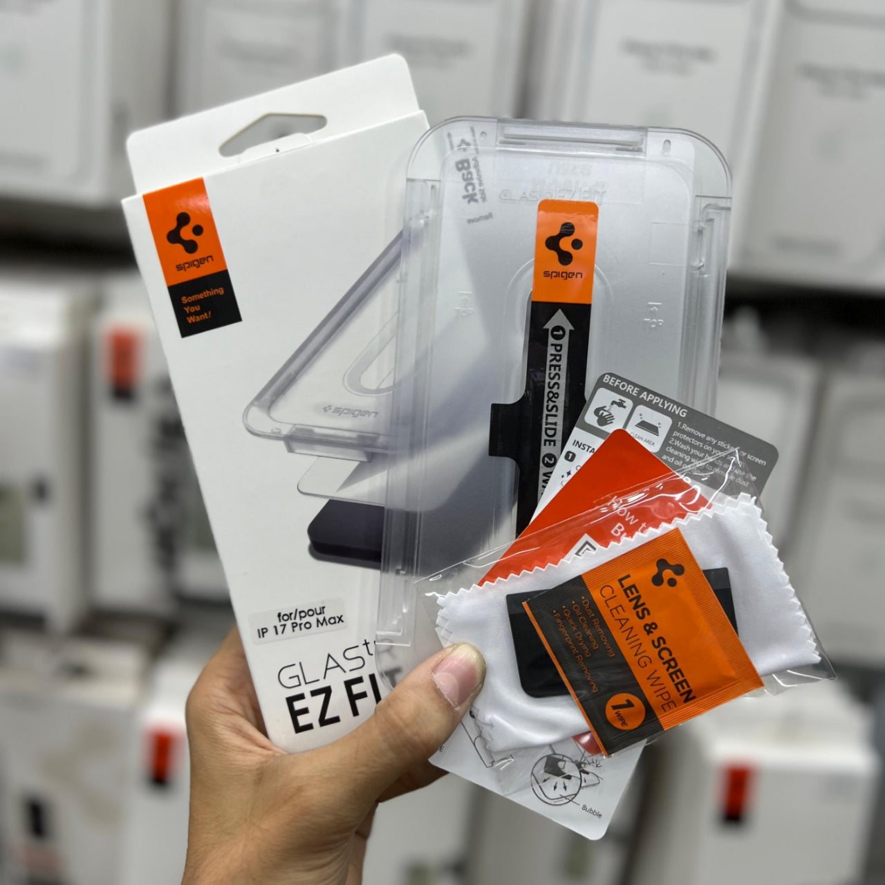 Spigen's GLAStR EZ Fit Screen Protector with Kit Borderless Finger Working